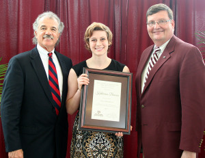 Dr. Bill Dugas, Associate Dean for Agriculture and Life Sciences, Katharine Beason, and Dr. Mark Hussey, Vice Chancellor and Dean for Agriculture and Life Sciences.