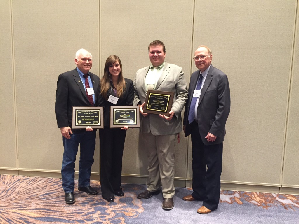 Dr. Thomas Welsh, Brittni Littlejohn, Travis Rocha and Dr. Ron Randel