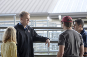 Dr. Tryon Wickersham talking to students.
