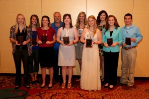 From left, Courtney Boykin, Loni Woolley, Hillary Henderson, Jim Ondrusek, Clay Eastwood, Crystal Waters, Micki Gooch, Madalynn Kainer, McCalley Cunningham and Drew Cassens.