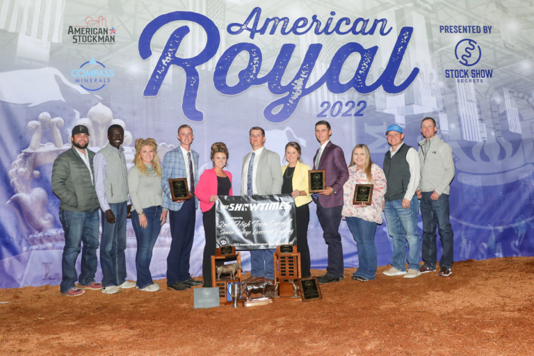 The Livestock Judging Team with their awards at the 2022 American Royal competition.