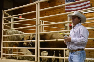 Cattle buyers Bubba Fritsch (pictured) leading a morning discussion on current market trends and producing a calf that fits the market.