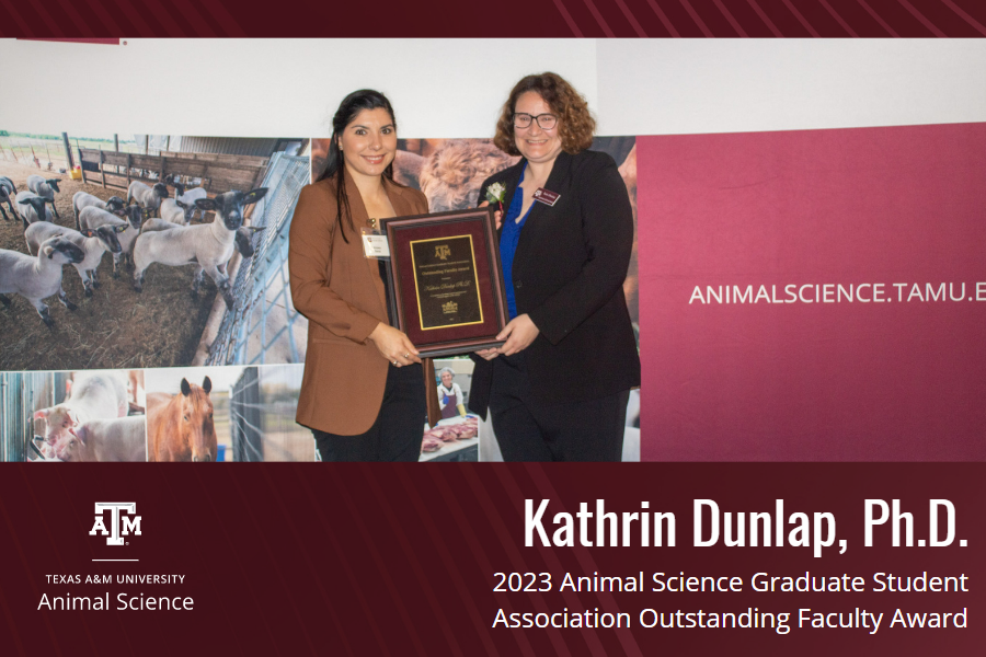 Katnrin Dunlap, Ph.D. with her award.