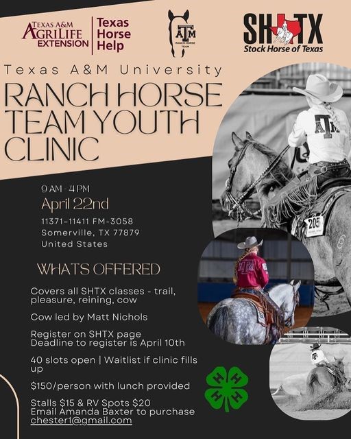 A Ranch Horse Team youth Clinic poster