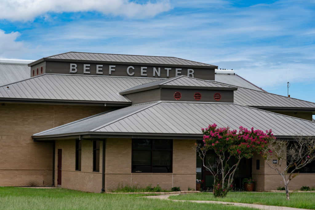 The outside of the Beef Center building.