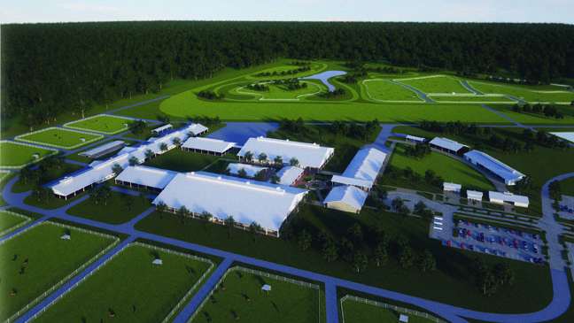 Artist rendering of the Texas A&M Equine Complex