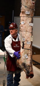 Dr. Davey Griffin, Texas A&M AgriLife Extension Service meat specialist, discusses the different cuts of beef at Camp Brisket.