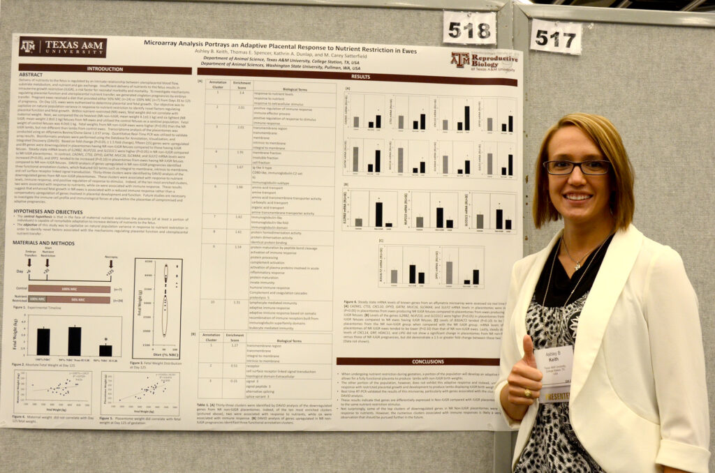 Ashley Keith standing next to her poster.