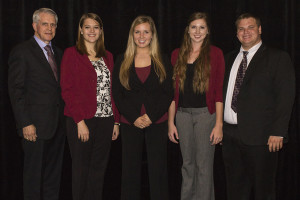Dr. David Forrest, advisor, Kaysi Dean, Kayley Wall, Sydney Reese, Tyler Coufal