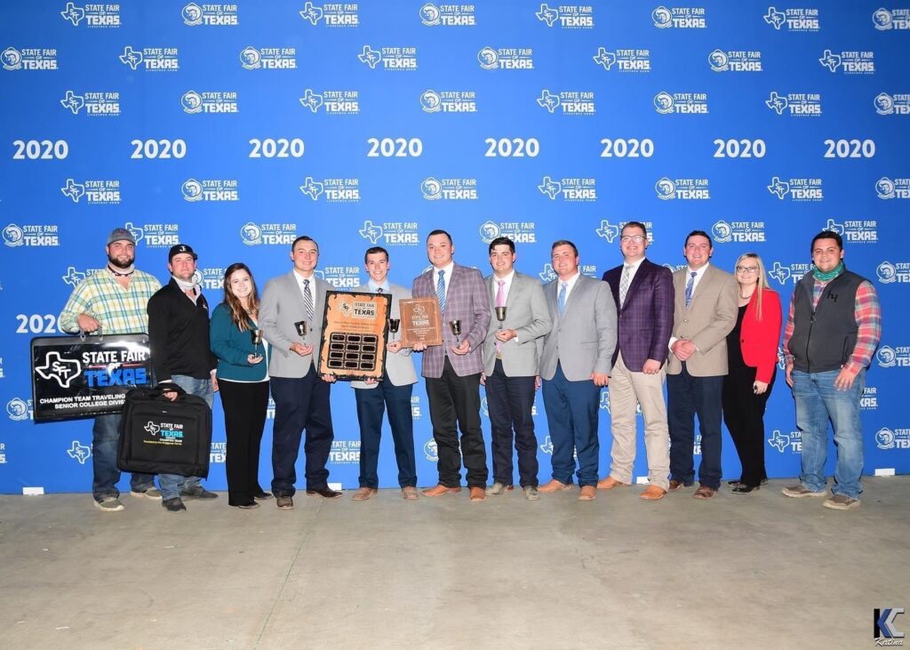 The Texas A&M Livestock Judging Team with their awards.