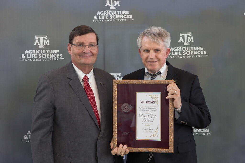 Dr. David Forrest with his award.