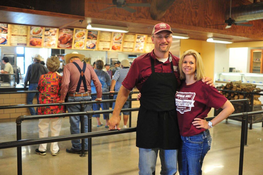 Bryan and Rachel Bracewell inside their store in Bastrop.