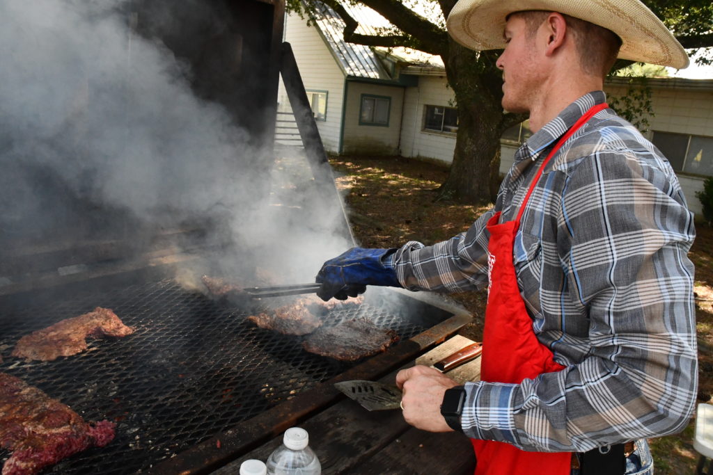 Clayon Loftin grilling beef fajitas.