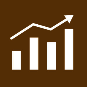Graphic showing a graph increase.