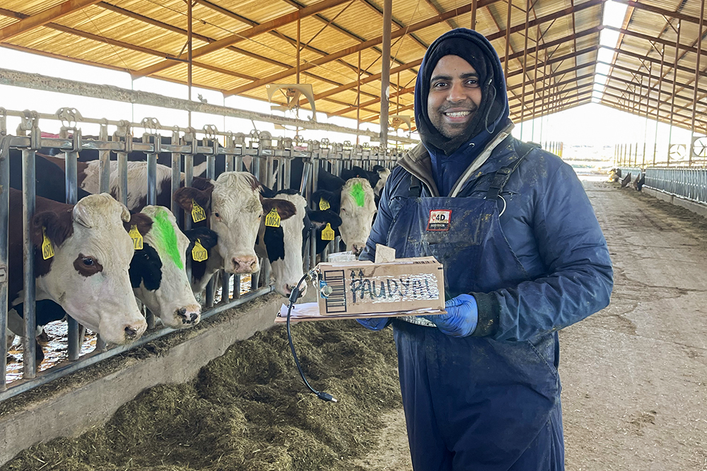 Sushil Paudyal shows off a new invention