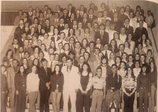 Group photo of Saddle and Sirloin students in the 1970s. 